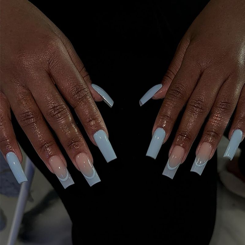 24 Stuks Lange Ballet Valse Nagel Zwart Franse Eenvoud Nep Nagel Wearable Doodskist Druk op Nagels Volledige Dekking Nagel s_voghion.com