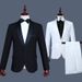 CT Men's Green Fruit Collar Choir Performance Western Style Singer Suit Host Long Sleeve Set Stage Black And White Photo_voghion.com