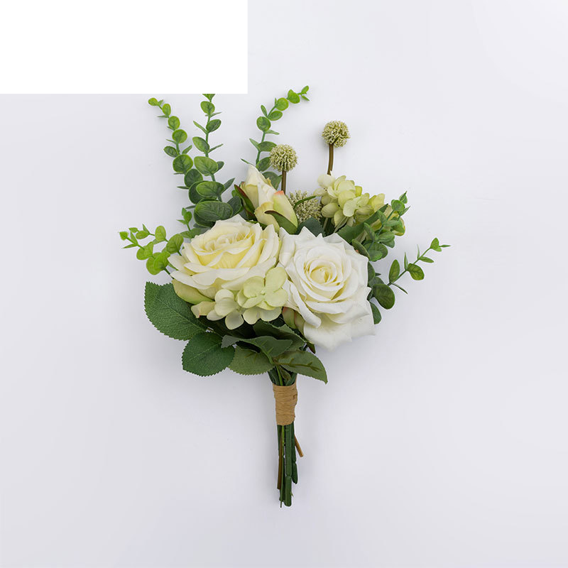 Jennifer rose eucalyptus bouquet design wedding hand-held bouquet wall decoration artificial flower rose _voghion.com