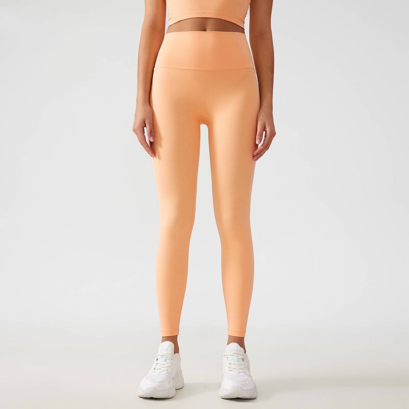 Women's Clothing Free Size One Size Nude Yoga Pants No Embarrassing Line Hip Lifting Shaping Sports Fitness Nine Point Pants_voghion.com