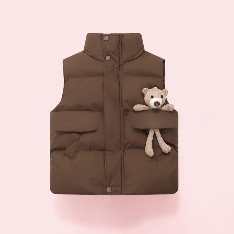 Kids’ Clothing Children's Down Cotton Vest For Boys And Girls New Style Stand Up Collar Spring And Autumn Outerwear Vest Winter Wear Waistcoat_voghion.com