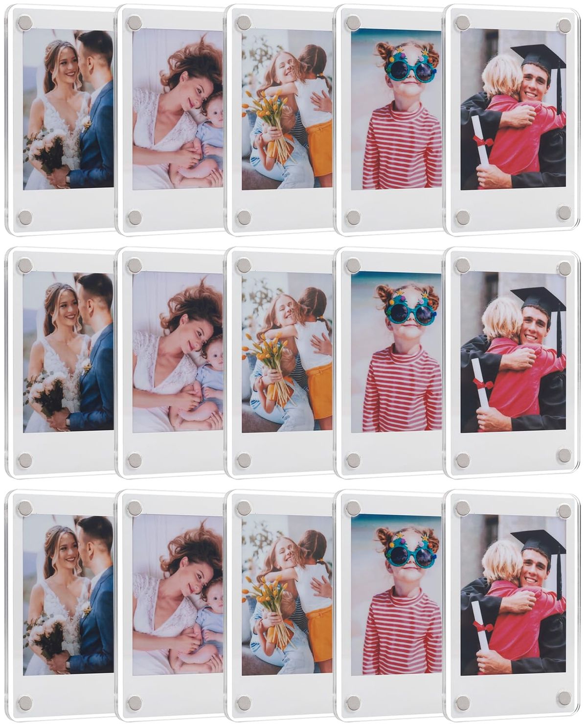 Acrylic Fridge Magnetic Frame, Double Sided Photo Refrigerator Magnet Picture Frame For Fujifilm Instax Mini, 2.36 X 3.54 Inch,_voghion.com