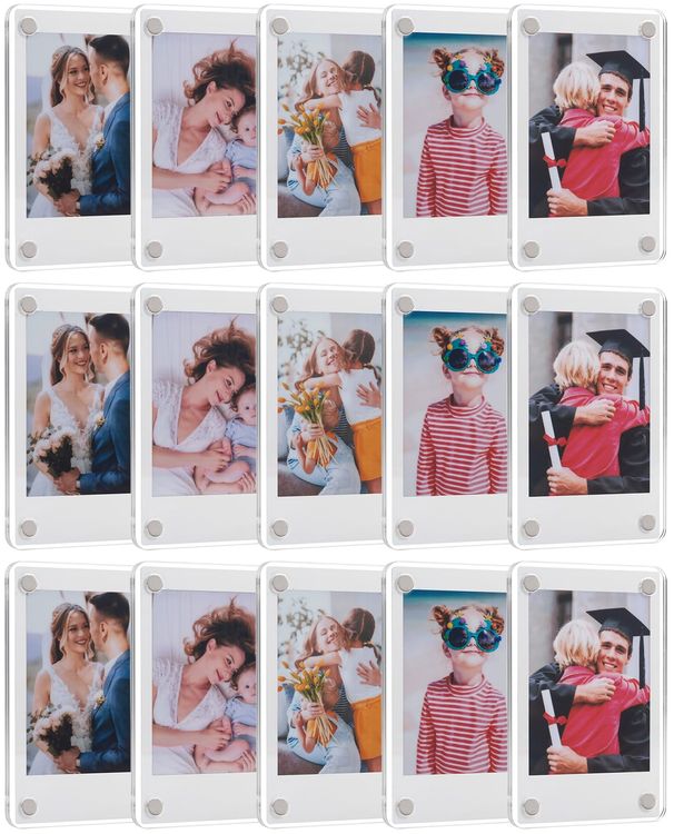 Acrylic Fridge Magnetic Frame, Double Sided Photo Refrigerator Magnet Picture Frame For Fujifilm Instax Mini, 2.36 X 3.54 Inch,_voghion.com