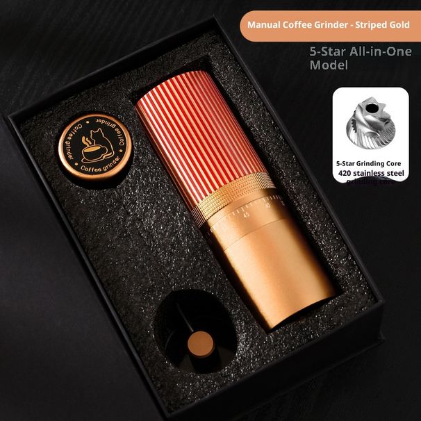 Premium Manual Coffee Grinder With CNC Stainless Steel Burr - Adjustable Coarseness, Portable & Durable For Home & Travel_voghion.com