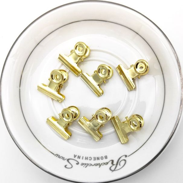 Clip Gold Ticketclip 22mm kleine runde Metallclipbox Briefpapierclip Eisenclip Direktverkauf_voghion.com