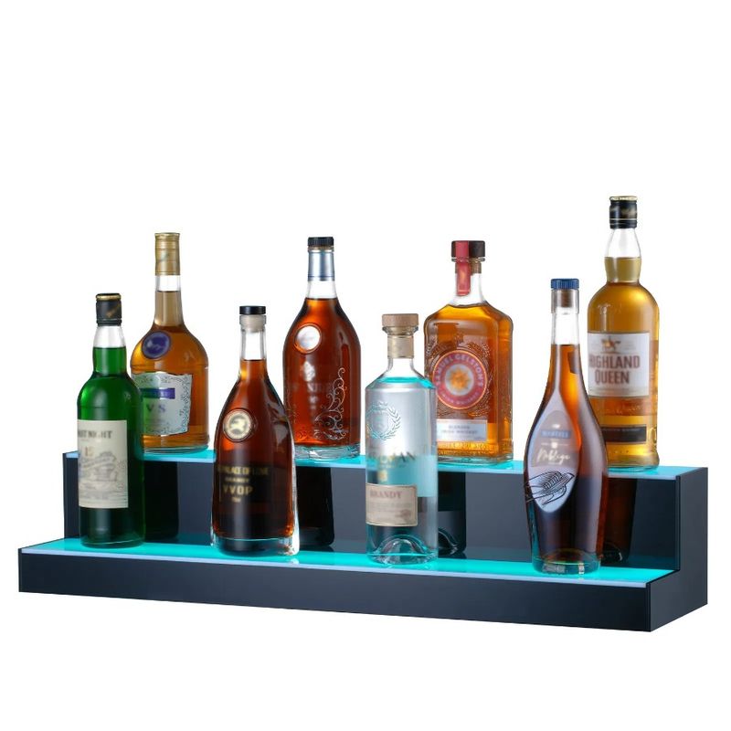 Remote Home Bottle Liquor 30 Colors App Static With Shelf Illuminated Bar Lighted 7 Inches And Tiers LED 2 Control Display RF_voghion.com