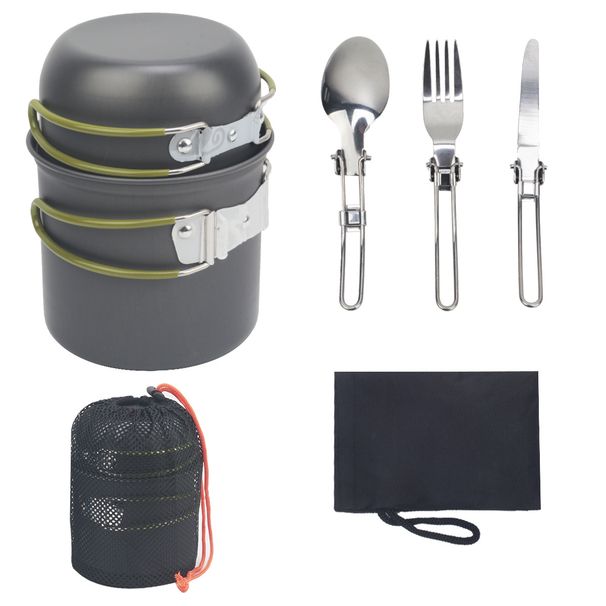Outdoor For 1-2 People Portable Camping DS-101 Simple And Quick 2-Piece Cookware Set_voghion.com