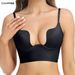 BH Push Up Rückenfrei Damen BHs Low Cut Sexy Plunge Büstenhalter Offener Rücken Hochzeitsunterwäsche Unsichtbar Nahtlos D s ssiere_voghion.com