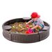 Box With Liner Sandbox X HDPE 9.1 Seating And Sand Pit Corner 3 Backyard Round Outdoor For In Bm Cover With Sand 47.2 Sandbox_voghion.com