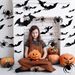 68PCS large Halloween 3D spider and bat wall sticker combination Halloween decoration 3D black bat sticker_voghion.com
