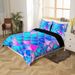 Capa de edredom para berço para meninos e meninas, capa de edredom com escamas de peixe, conjunto de cama Underwater World, conjunto de cama neon com 1 fronha para decoração de quarto_voghion.com