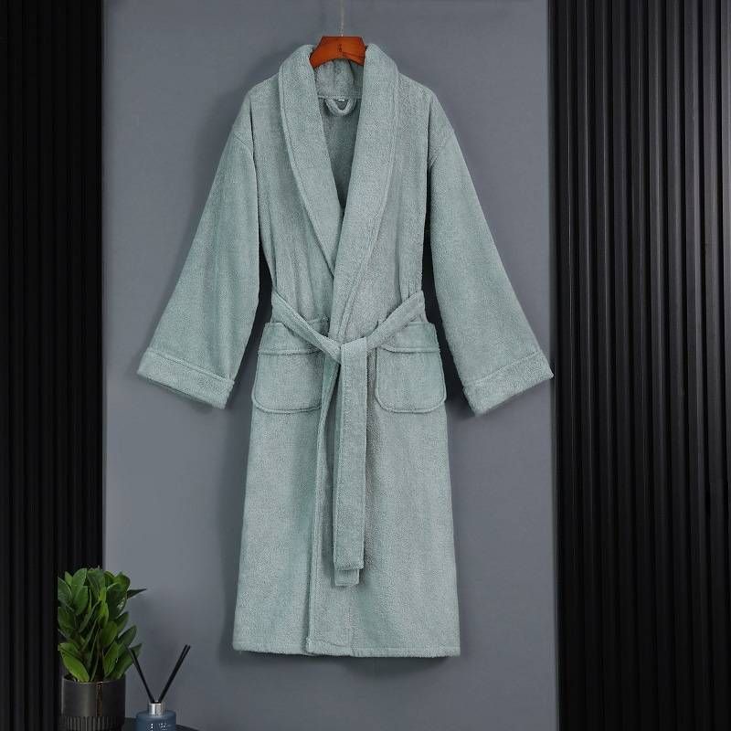 Albornoz largo de algodón de lujo para parejas: extra largo y grueso, superabsorbente (apta para hoteles y spas, ideal para invierno, para hombre y mujer)_voghion.com