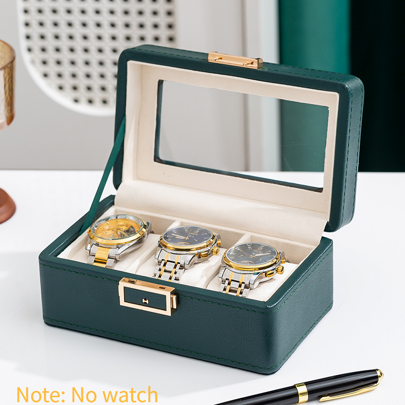 Black Green New Lychee Pattern High End Watch Box 3 Bit 6 Bit 12 Bit Double Layer Watch Jewelry Storage Box_voghion.com