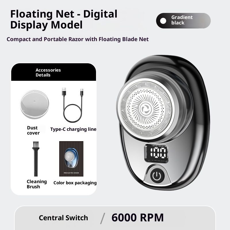 Elektrisch scheerapparaat met 28 mesjes voor mannen - Ultrastil (35 dB), snel opladen via USB-C, gebruiksduur van 70 minuten, IPX7-waterdicht, 5D-zwevende scheerkoppen, LED-scherm_voghion.com