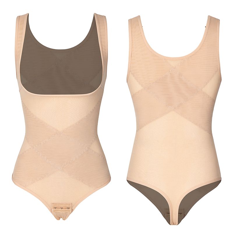 Shaper perizoma patchwork sexy a rete incrociata per donna COMFREE riduttore pancia vita più snella biancheria bodyshaper anca_voghion.com