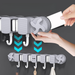 Suction Cup Mop Holder Multi-Functional 4 Clips 5 Hooks Wall-Mounted No-Drill Bathroom Cleaning Tool Storage Clip_voghion.com