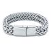 Trendy Titanium Stainless Steel Woven Double Row Front And Back Dragon Bone Magnetic Clasp Men's Bracelet Jewelry_voghion.com