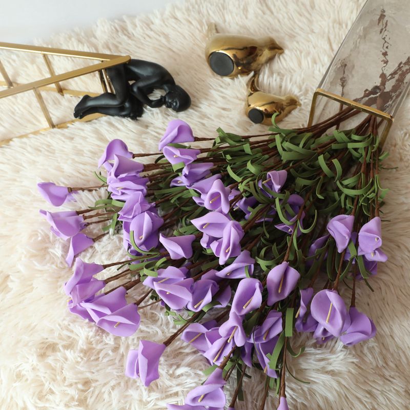 Calla crin PE pastoral flori artificiale producător decorare casă nuntă mână flori perete plante perete floare artificială MW21804_voghion.com