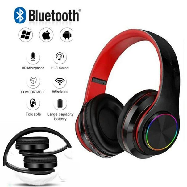 Kinder Kopfhörer Wireless Bluetooth 5.0 Headset LED-Leuchten Ohrhörer_voghion.com