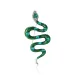 Spilla a forma di serpente decorata con strass in smalto verde e accenti di gemme a forma di lacrima, regalo audace per le feste di alta qualità per lei._voghion.com