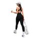2025 Solid Color Half Neck Zipper Sleeveless Hollow Back Knitted High Elastic Casual Sports Jumpsuit_voghion.com
