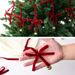 NUCHI Velvet Handmade Bow Garland - Bell Flag Christmas Tree Hanging Ornaments_voghion.com