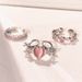 2025 New Arrivals Pink Love Heart Rings for Women Opening Personality Thorn Finger Ring Fashion Sweet Girls Jewelry Wedding Party_voghion.com