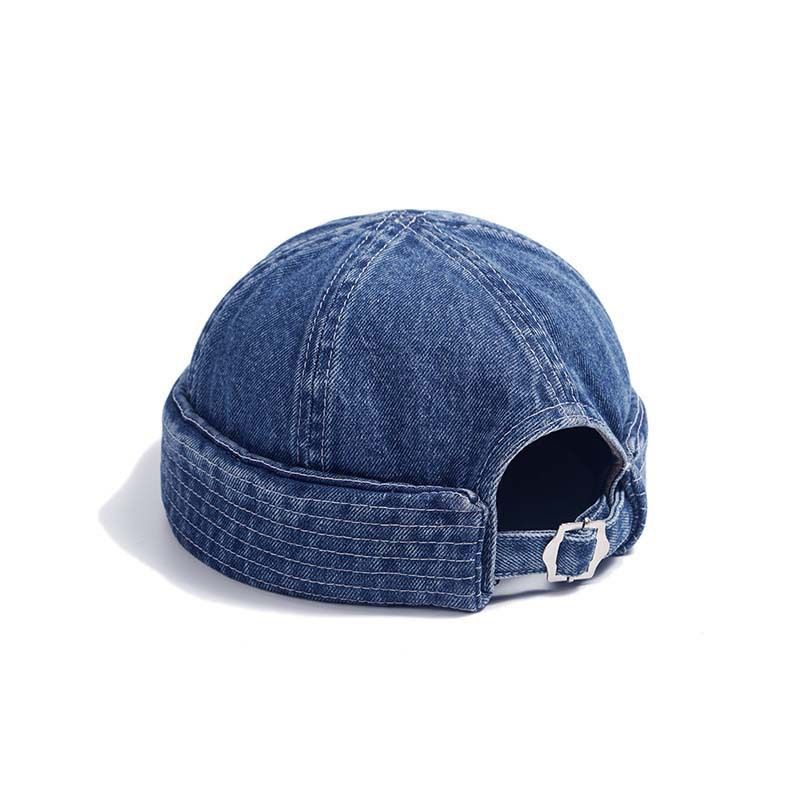 Nova GEGEEN DOMOG japonska oprana jeans kapa iz melonine kože, trendovska znamka za moške in ženske, retro ulična hip-hop mornarska kapa za najemodajalce_voghion.com