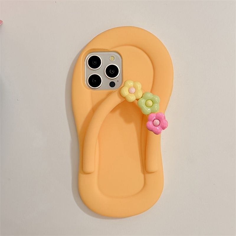 Novel Summer Flower Slipper Shape Mobile Phone Case for  12 13 14 15 promax_voghion.com