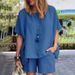 Audday Spring And Summer Loose Fit Fashionable Casual Stylish Youthful Short Sleeve Set For Plus Size Women_voghion.com