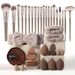 40PCS Professional Makeup Brush Set For Combination Skin With High-Quality Nylon Bristles, Headbands, Sponges & Velvet Applicators_voghion.com