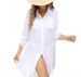 New Wrinkle Fabric Two-Port Hidden Pocket Button Beach Cover-Up Bikini Jacket Shirt Swimsuit_voghion.com