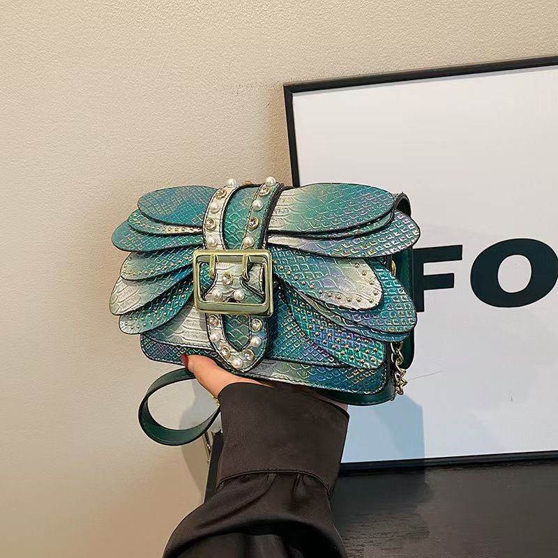 Bag Female Fashion Messenger Bag Red Super Fire Candy Color Chain Small Square Bag Small Crowd Stripe Messenger Bag Tide_voghion.com