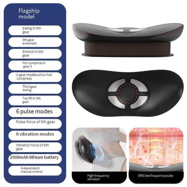 Adjustable Height Massage Cushion With Heat Therapy - 3 Modes & Airbag Traction For Back/Neck/Leg Pain Relief_voghion.com