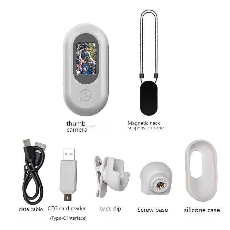 Draagbare 1080P HD-actiecamera – magnetische vlogcamera voor op de nek met 0,96 inch scherm (inclusief fietsbevestiging en huisdierriem, opties van 8 GB/32 GB/64 GB/128 GB)_voghion.com