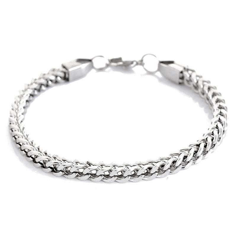 Bracelet en acier titane simple et élégant pour homme, style minimaliste et tendance, style hip-hop_voghion.com