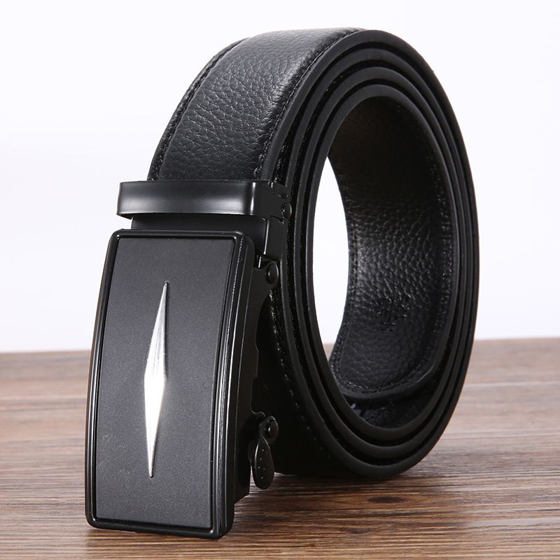 Herrengürtel mit automatischer Schnalle, modischer, lässiger PU-Hosengürtel, kratzfest, ohne Standard-Eisenschnalle, Straßenware_voghion.com