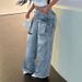 Women's Clothing Street Fashion Symmetrical Pocket Split Loose Washed Overalls Multi Pocket Jeans_voghion.com