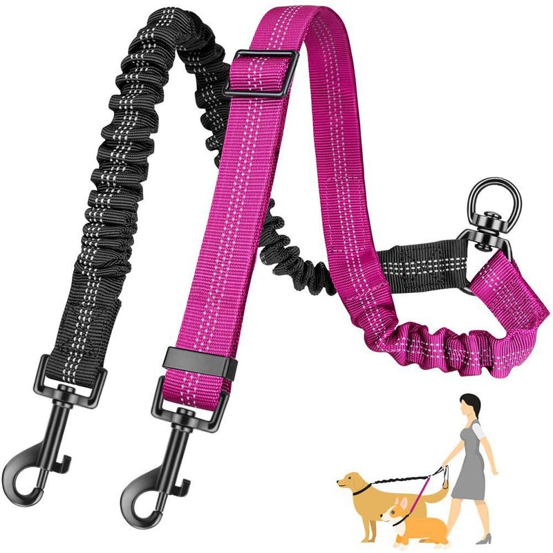 for Large Dogs, Explosion-Proof Pet Leash, Automatic Retractable One-to-Two Dog Leash_voghion.com