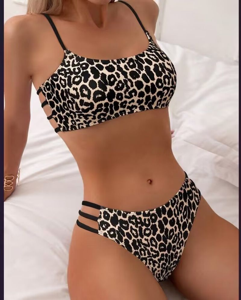Maillot de bain deux pièces sexy à imprimé léopard pour femme, nouveauté 2025_voghion.com