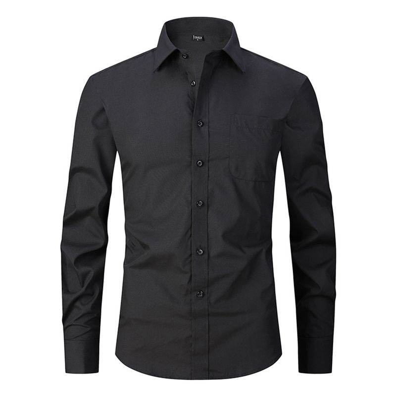 Men's Clothing Men's French Stripe Long Sleeve Shirt - Formal & Casual Button Down Shirt With Cufflinks, Breathable Cotton Blend, Relaxed Fit_voghion.com