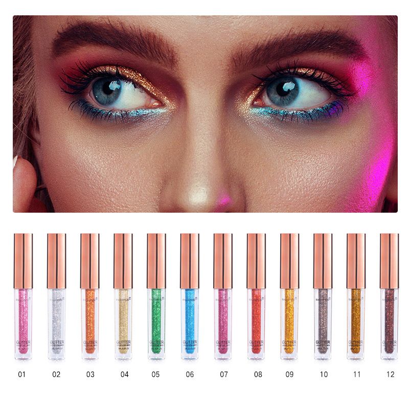 trucco con penna liquida eyeliner con paillettes perlate rosso lucido a 12 colori_voghion.com