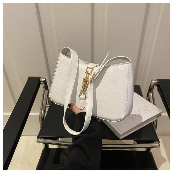 Simple and stylish design contrast color casual fashion large capacity trendy hand held shoulder armpit small square women's bag_voghion.com