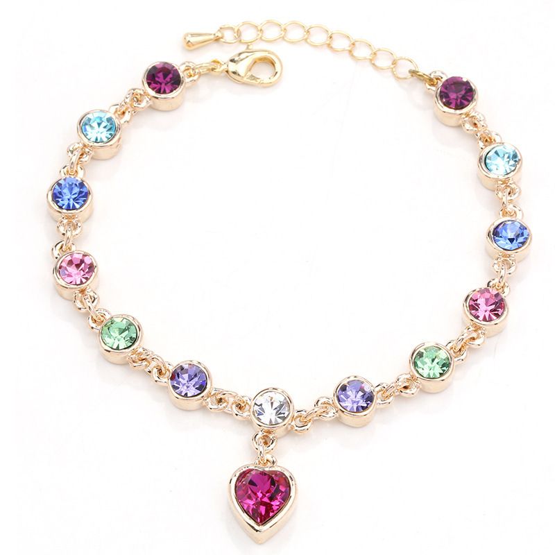 Bracelet pour femmes, tendance, simple, en forme d'amour, en cristal, cadeaux_voghion.com