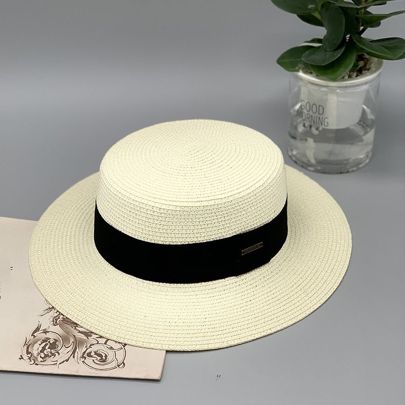 Unisex dodaci Modni slamnati putni šešir za suncobran Mali ravni slamnati šešir_voghion.com