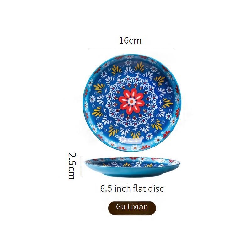 Vintage Ceramic Dinner Plate Set - Elegant Flat Plates For Steak Pasta & Fine Dining​_voghion.com