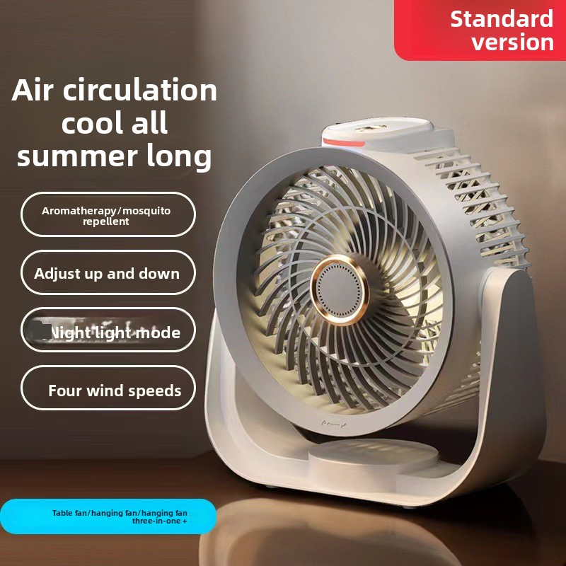 Ventilador circulador de ar inteligente de parede - Controle de voz, sem necessidade de instalação de broca, oscilação de 90°, 3 velocidades, controle remoto, operação silenciosa para quarto/escritório_voghion.com