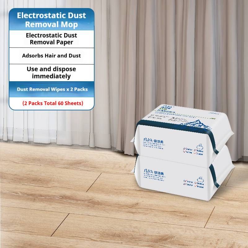 Electrostatic Dust Mop - Reusable & Disposable Cleaning Pads, Lightweight Telescopic Handle (90-150cm), Lazy Cleaning For Floors, Hardwood & Tile_voghion.com