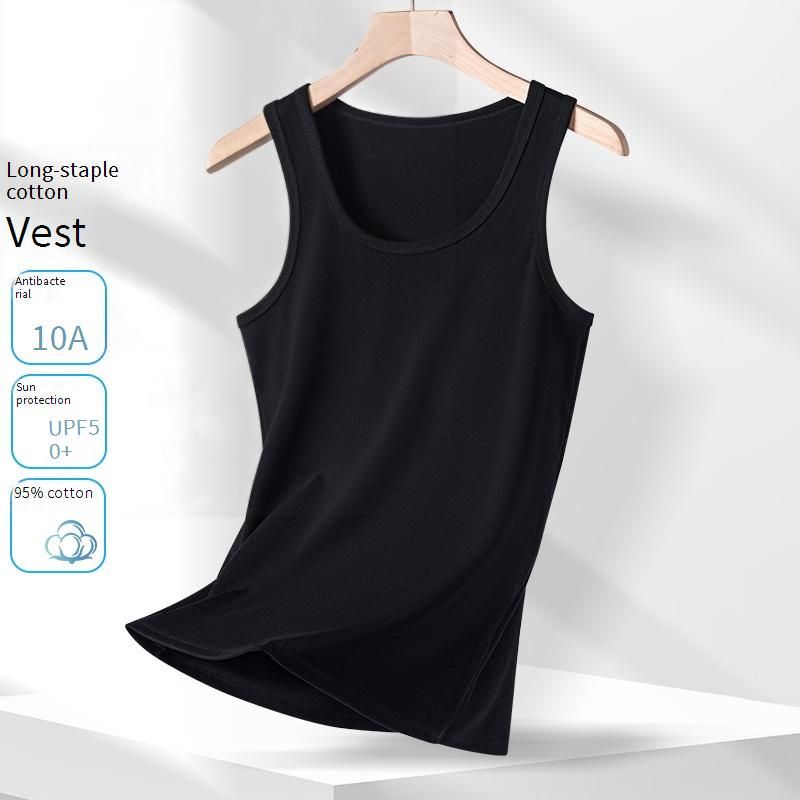 Men's Slim Fit Cotton Vest - Breathable Round Neck Sleeveless Undershirt For Summer, Sports & Casual Wear (White, Black, Gray, Blue)​_voghion.com