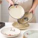 Japanese Retro Creative Ceramic Plates, Traditional Household Dining Room Rice Plates, Kitchen Utensils, Vegetable Underglaze Deep Round Plates_voghion.com